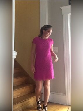 Lace Pink size 4 dress worn once Laundry Brand Nordstrom Anthropologie